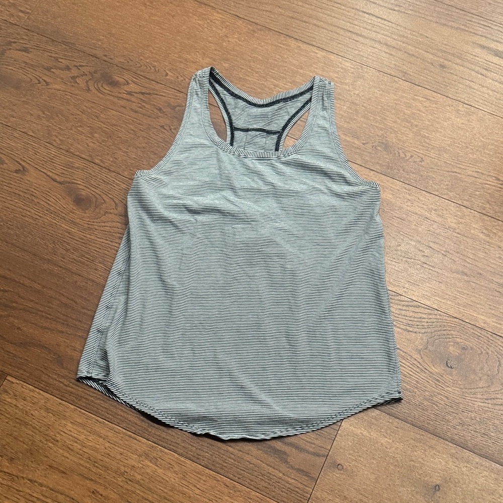 lululemon athletica Micro-Striped Racerback Tank - Gray/White
